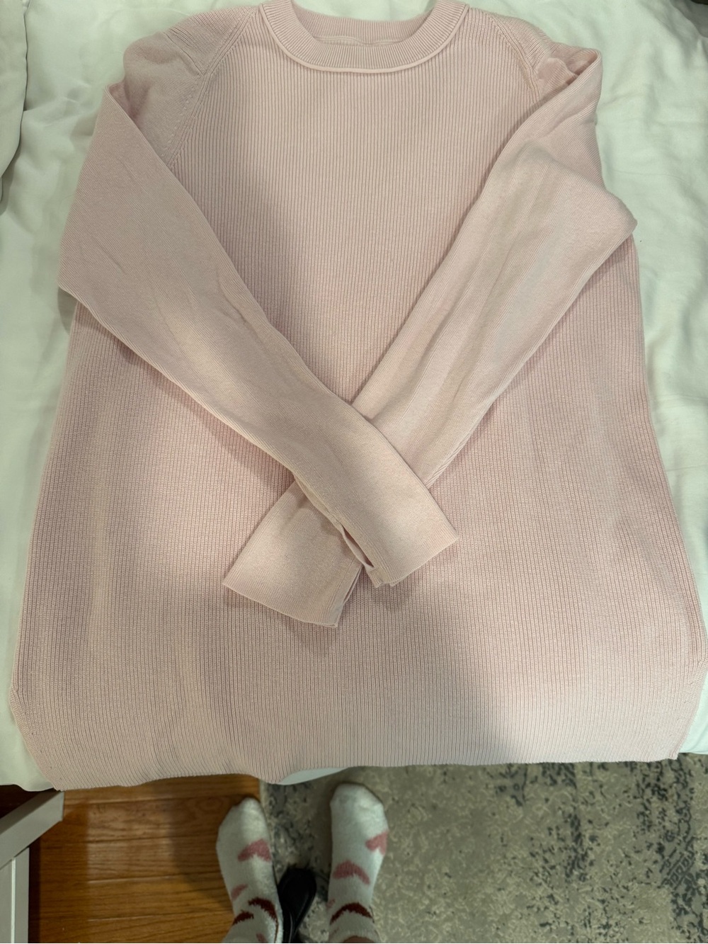 lululemon athletica Women's Scoop Neck Sweater in Light Pink